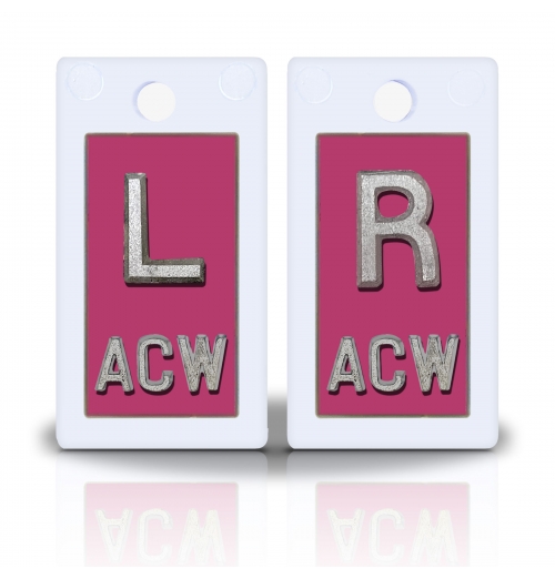 1 5/8" Height Plastic Backing Lead X-Ray Markers, Solid Pink Color